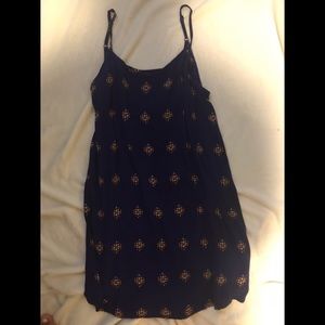Blue and yellow patterned sundress